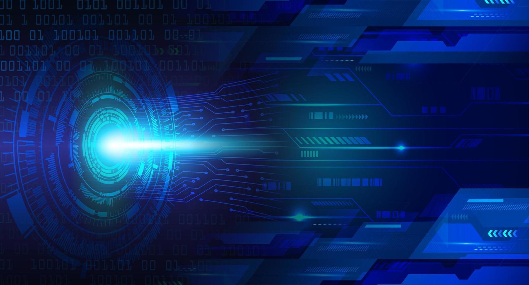 Blue eye cyber circuit future technology concept background vector