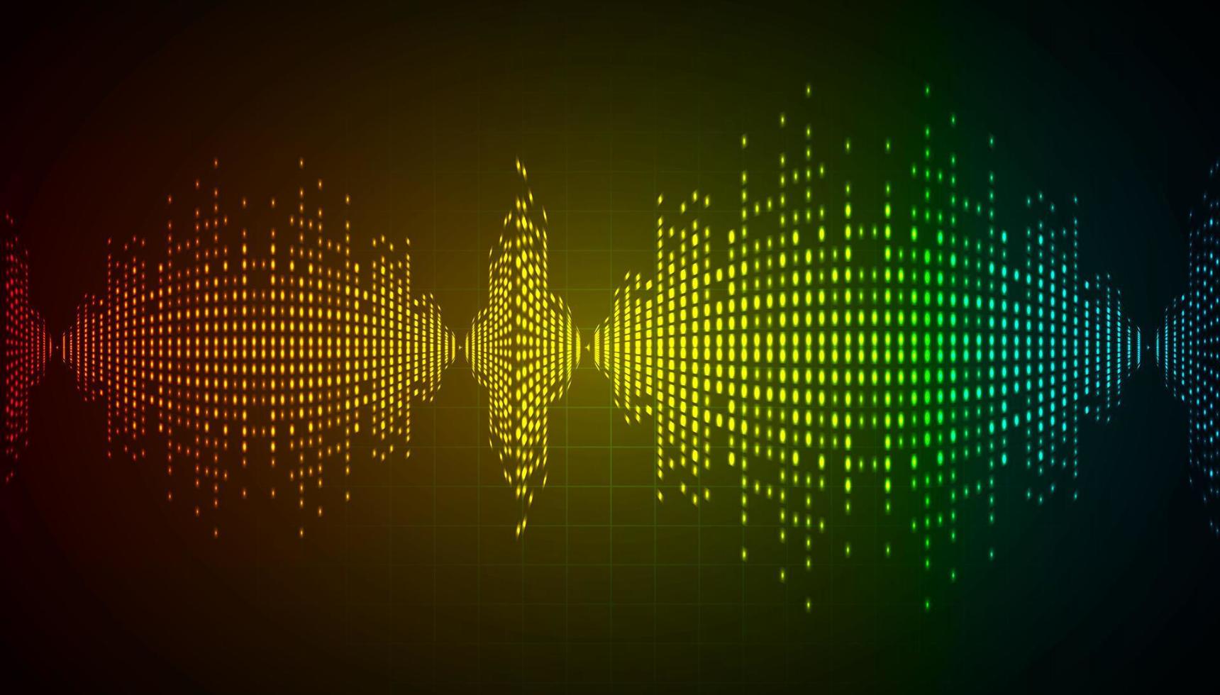 Sound waves oscillating dark light vector