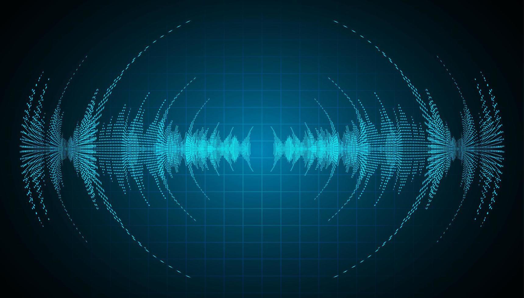 Sound waves oscillating dark light vector