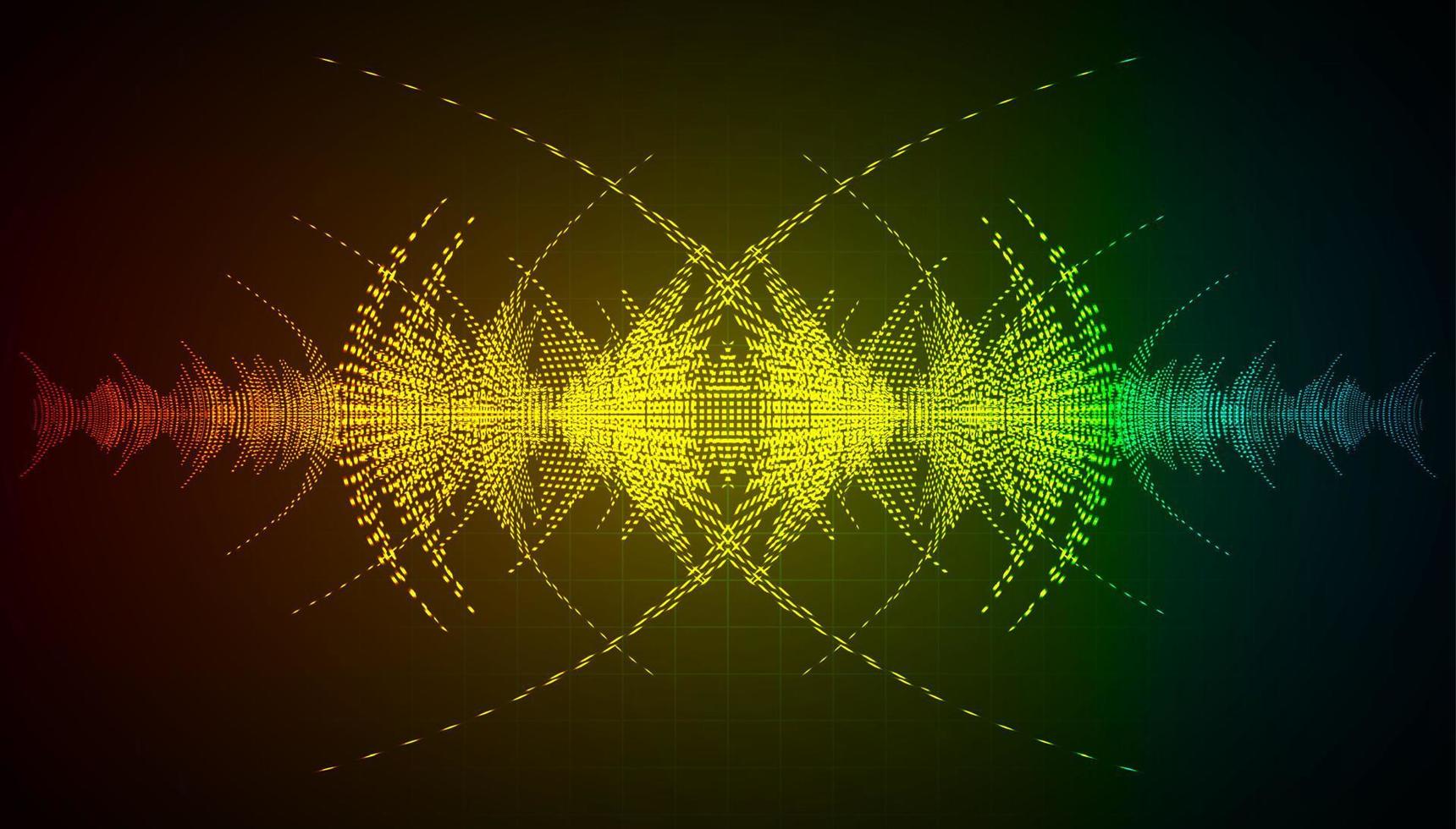 Sound waves oscillating dark light vector