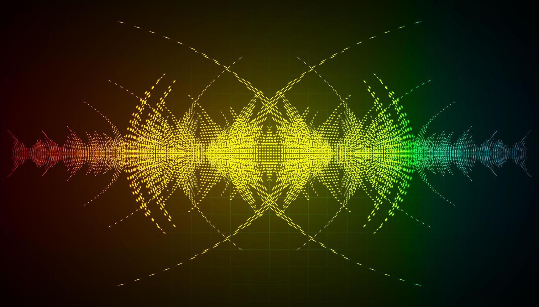 ondas de sonido oscilando luz oscura vector