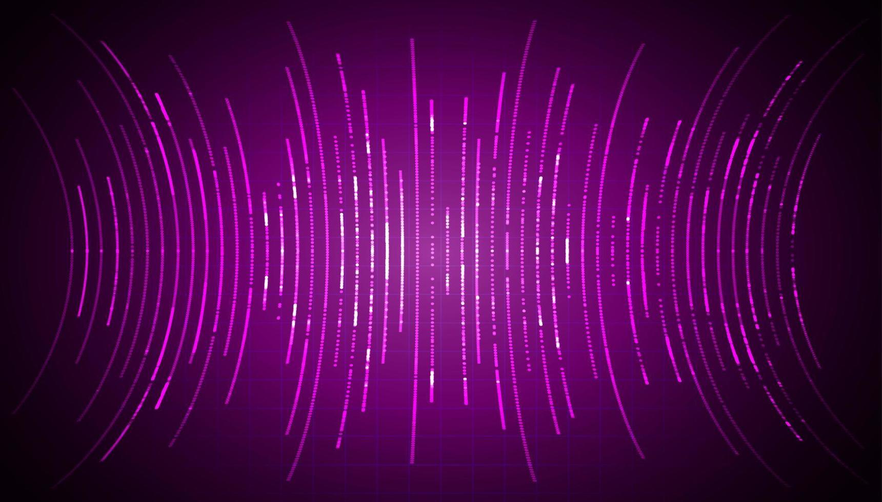 Sound waves oscillating dark light vector