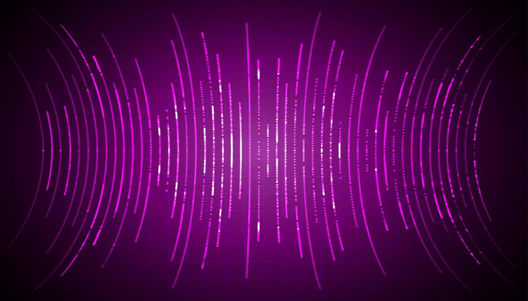 ondas de sonido oscilando luz oscura vector