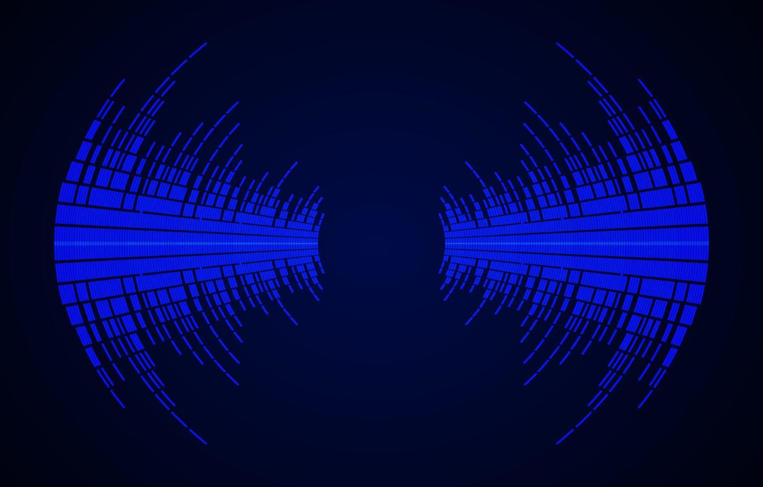 Sound waves oscillating dark light vector