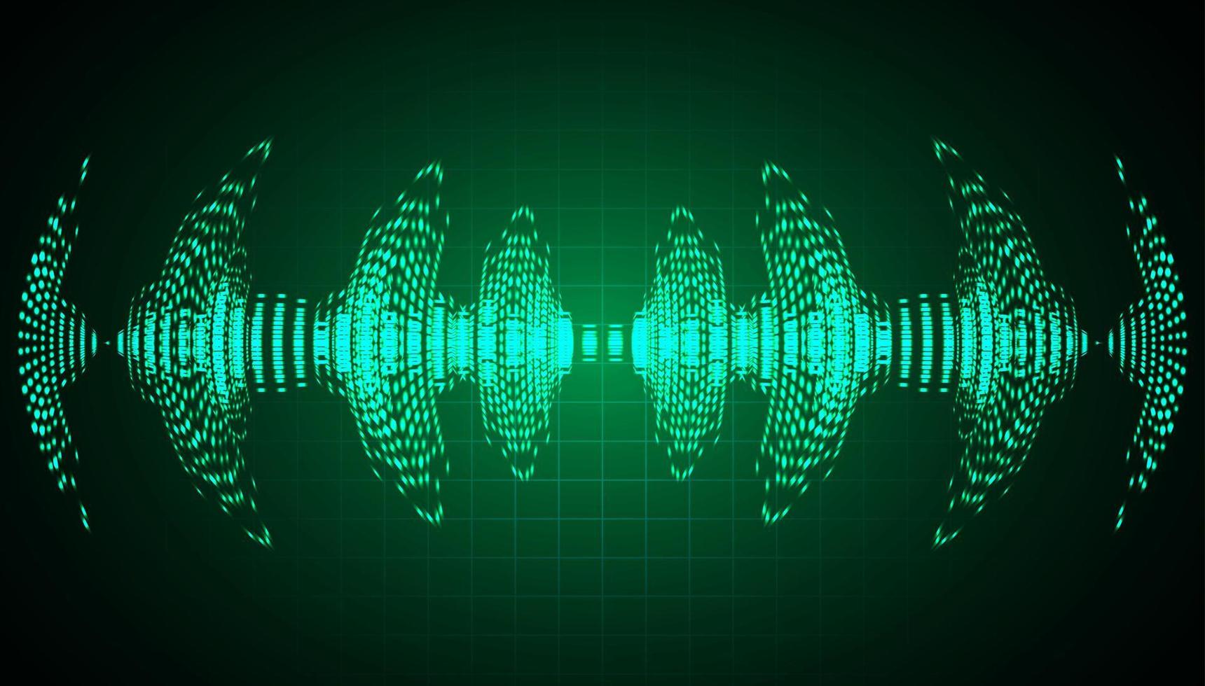 Sound waves oscillating dark light vector