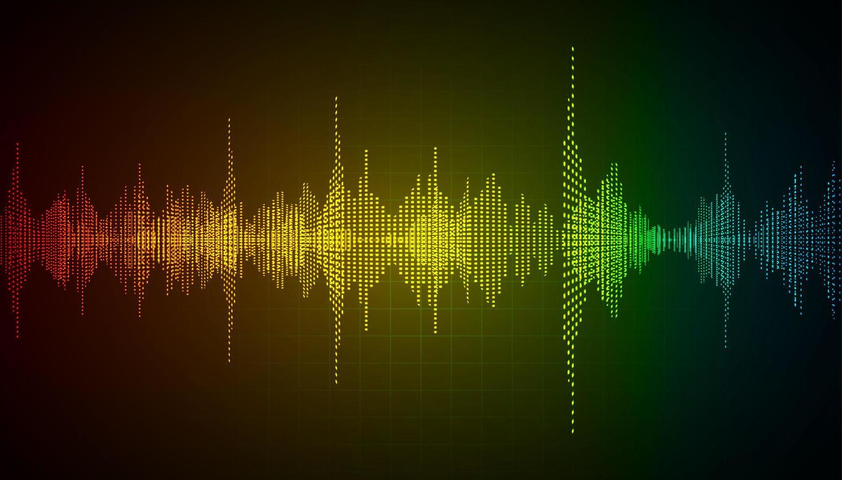 Sound waves oscillating dark light vector