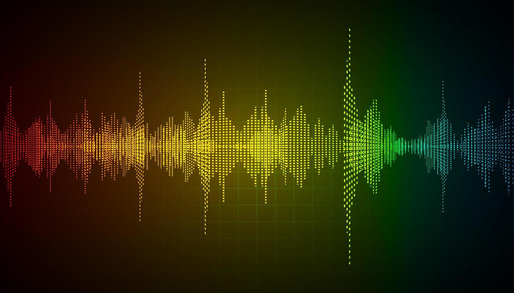 Sound waves oscillating dark light vector