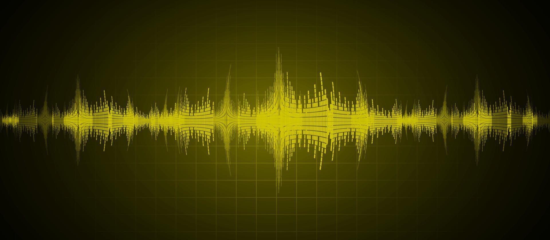 Sound waves oscillating dark light vector