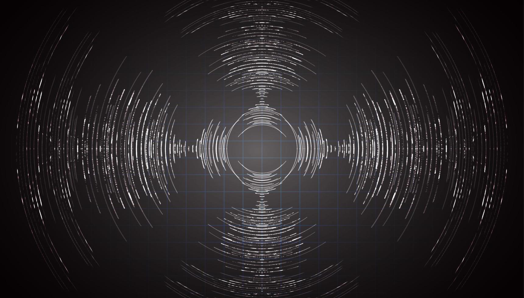 Sound waves oscillating dark light vector