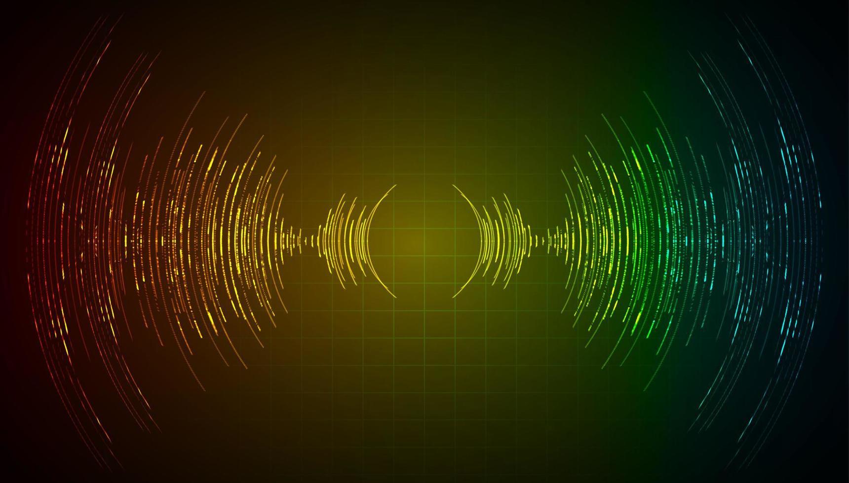 Sound waves oscillating dark light vector