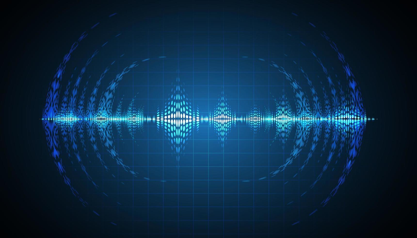 Sound waves oscillating dark light vector