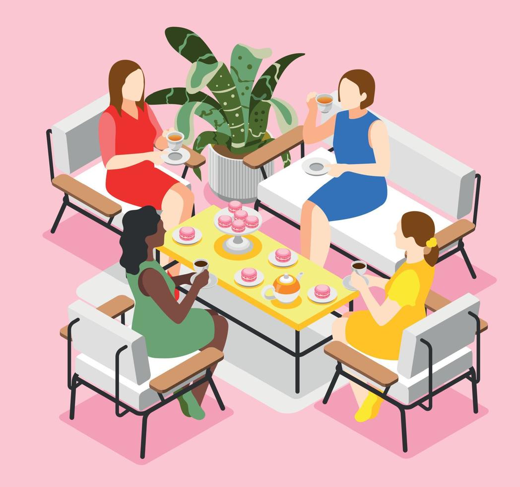 Tea Day Gathering Concept vector