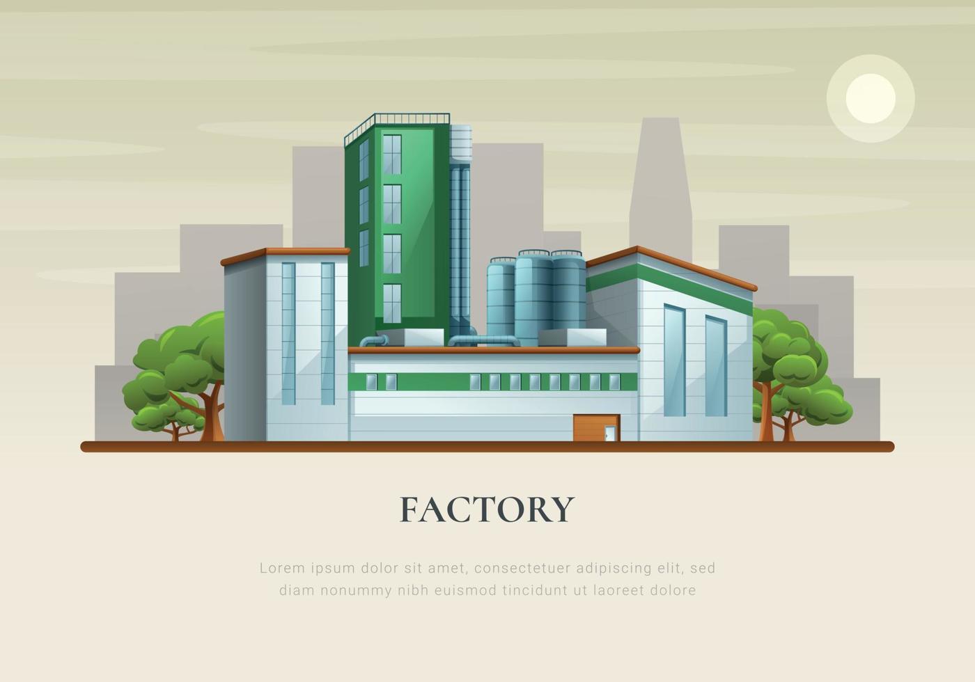 Factory Flat Poster vector