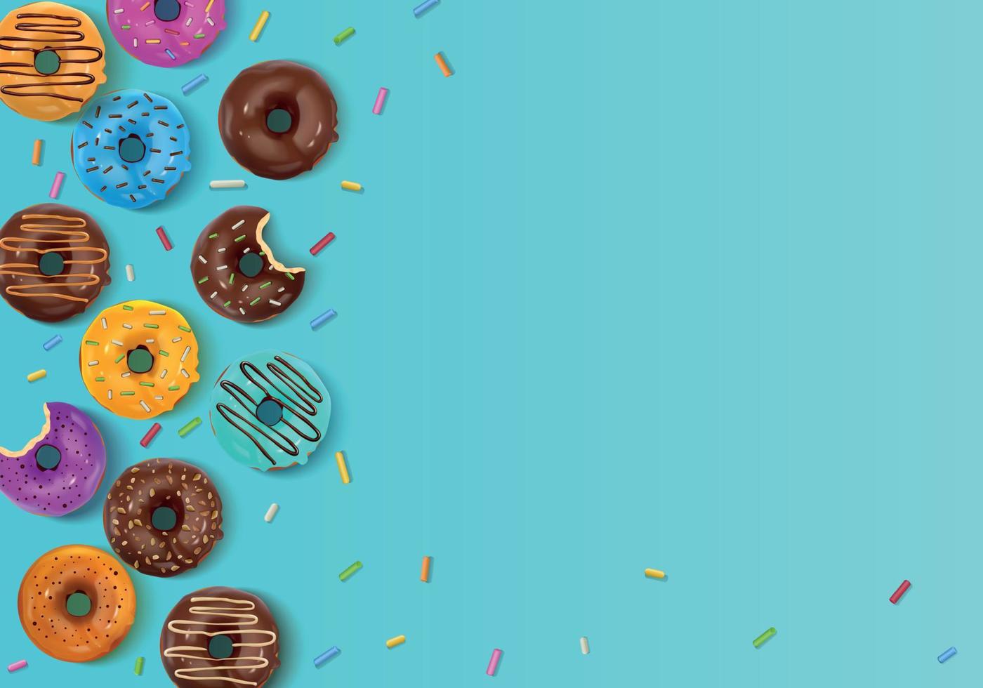Donuts Realistic Background vector