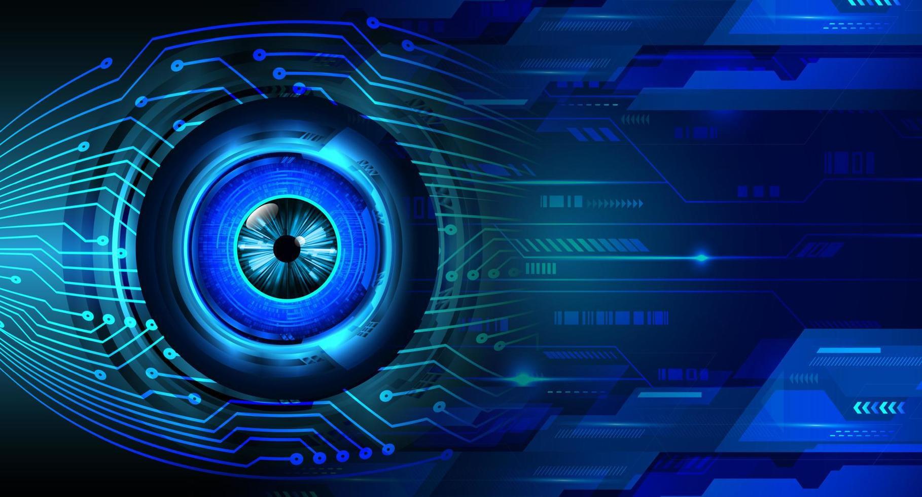 Blue eye cyber circuit future technology concept background vector