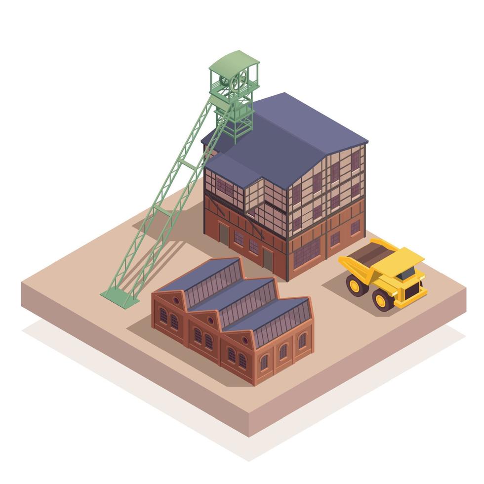 Old Elevator Building Isometric vector