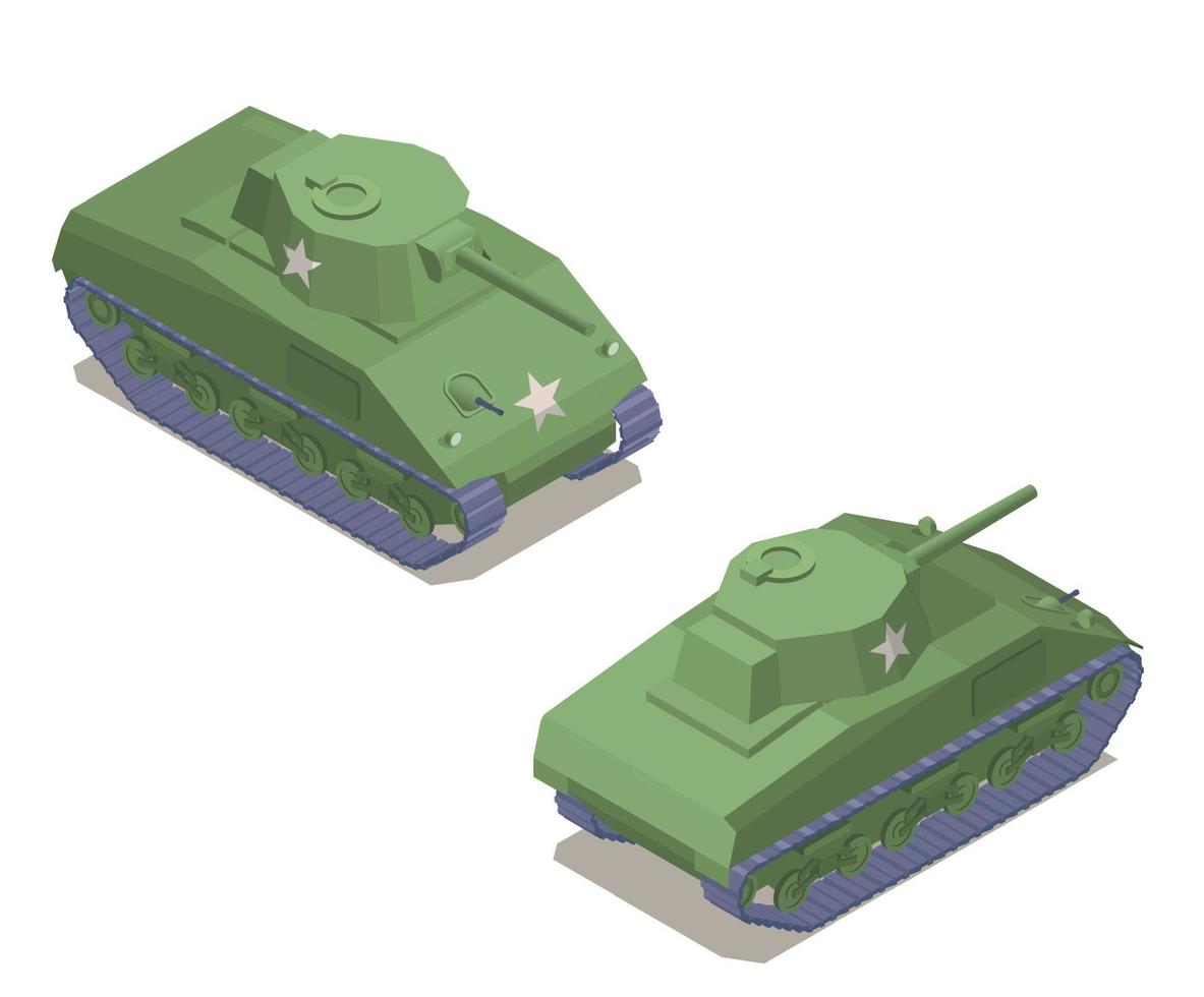 WWII Military Vehicles Set vector