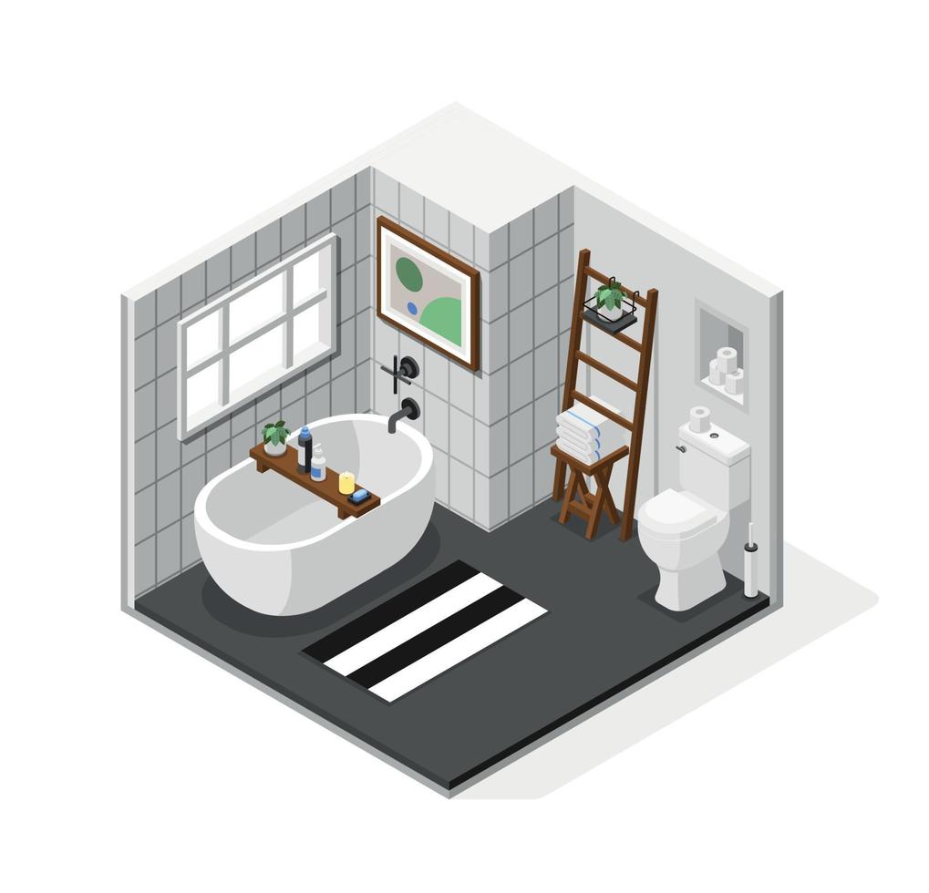 Isometric Bathroom Composition vector