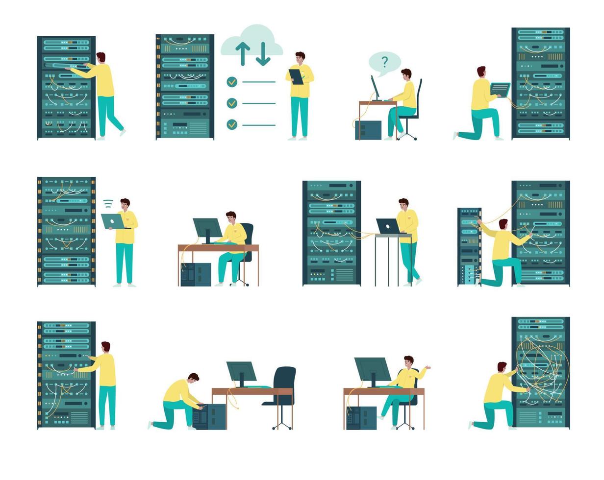 conjunto de iconos de administrador del sistema vector