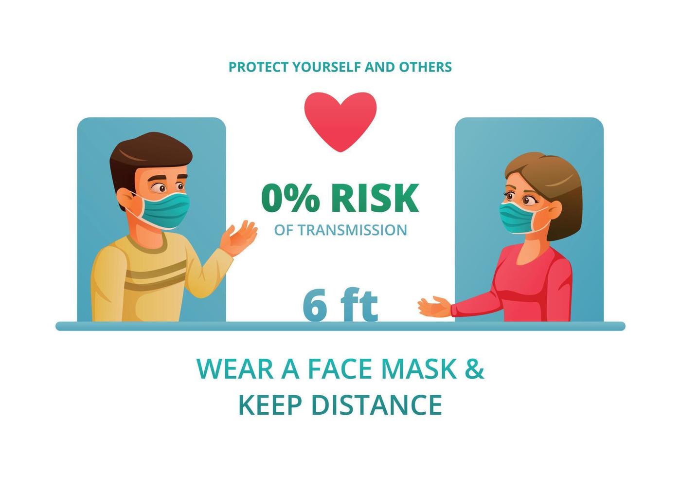 Social Distancing Poster vector