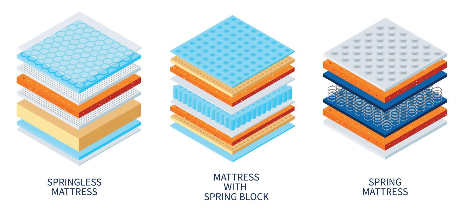 Orthopedic Mattress Types Composition vector