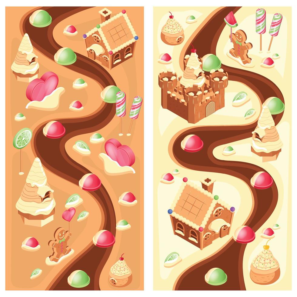 juego de mesa tierra de dulces vector