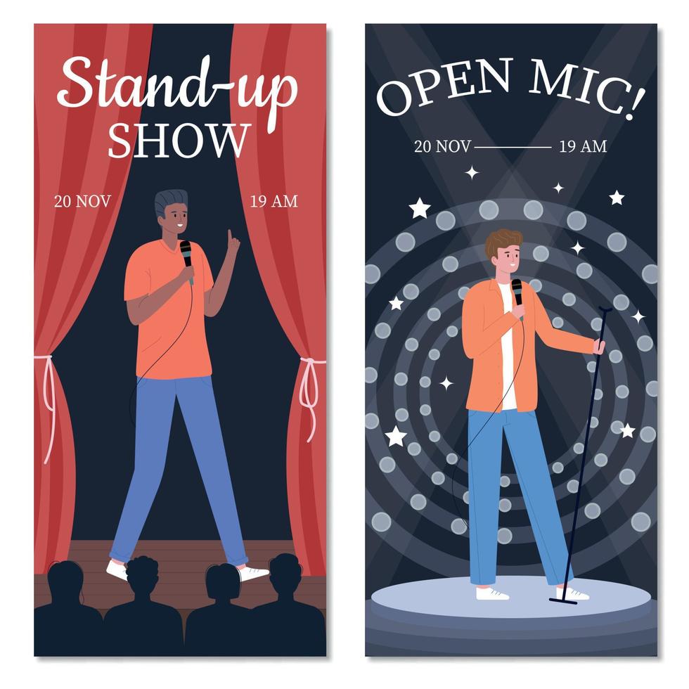 Stand Up Show Banners vector