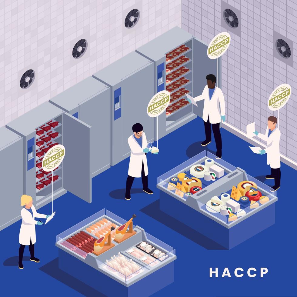 concepto de seguridad alimentaria haccp vector