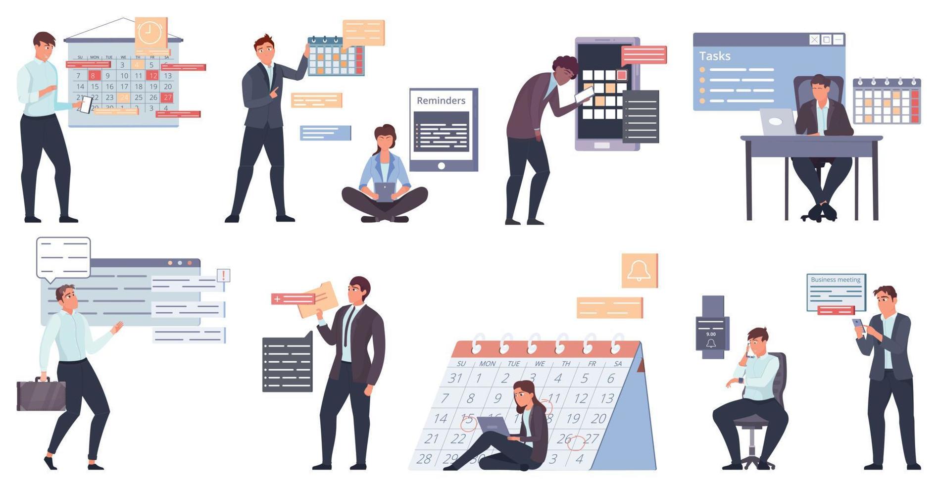 Business People Reminder Set vector