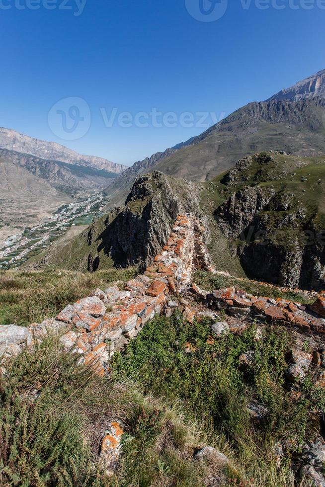 The village Upper Balkaria in the Caucasus mountains in Kabardino-Balkaria, Russia photo