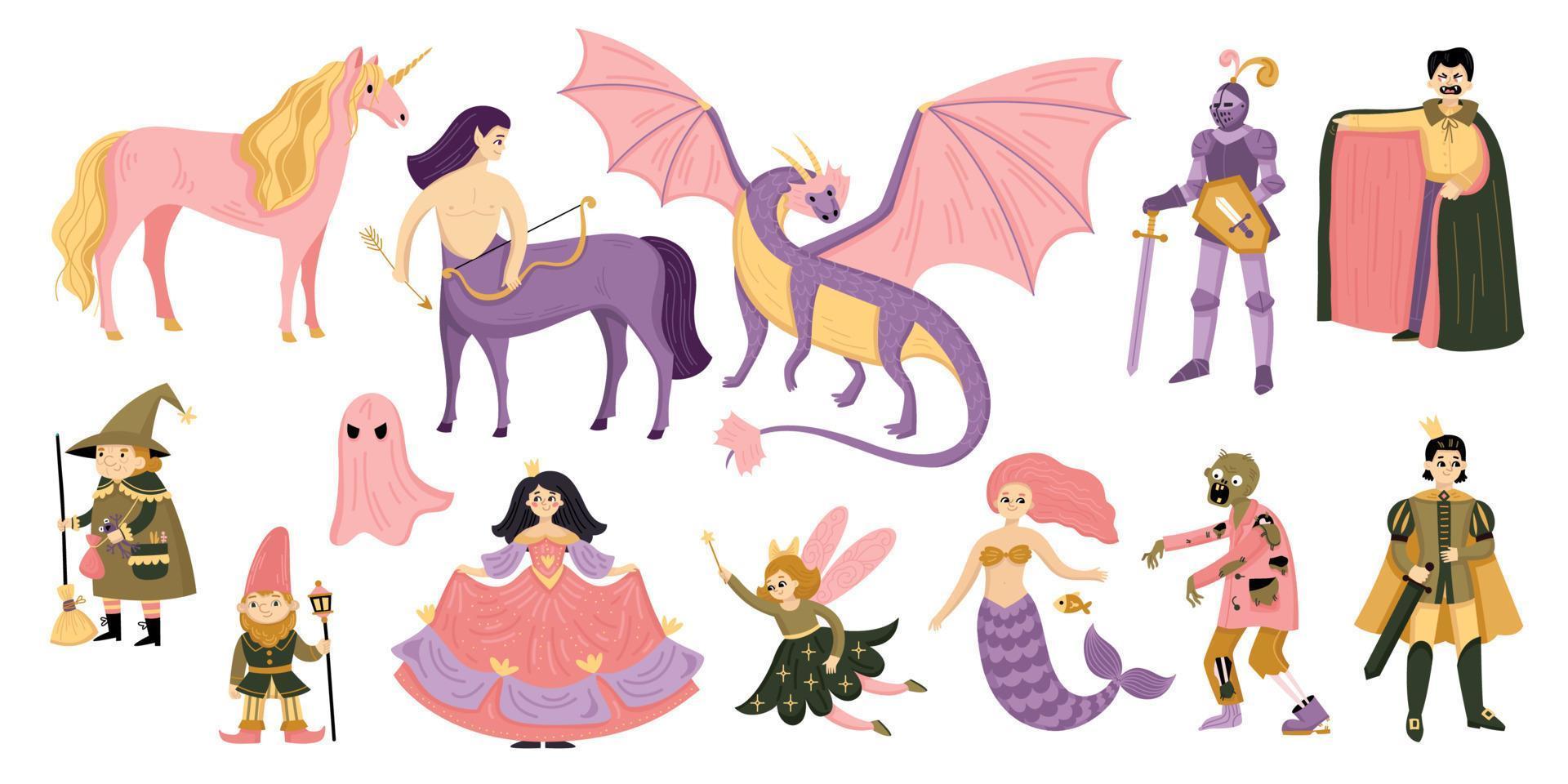 Fairy Tale Color Icon Set vector