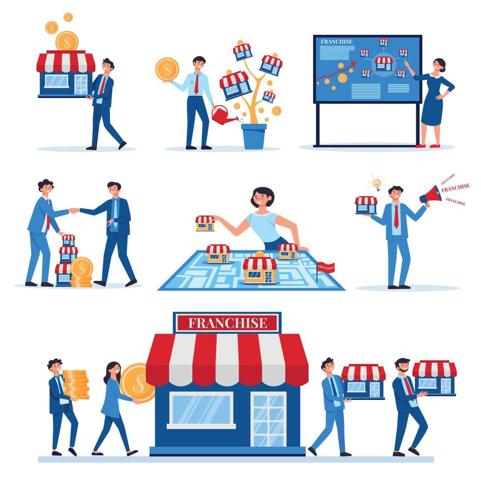 Franchise Business Compositions Set vector