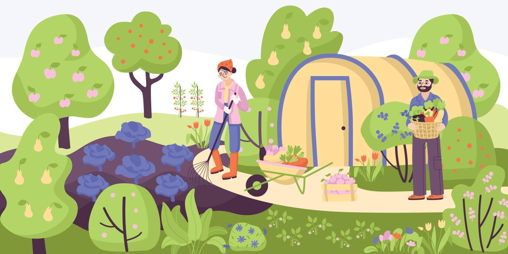 Garden Colored Composition vector