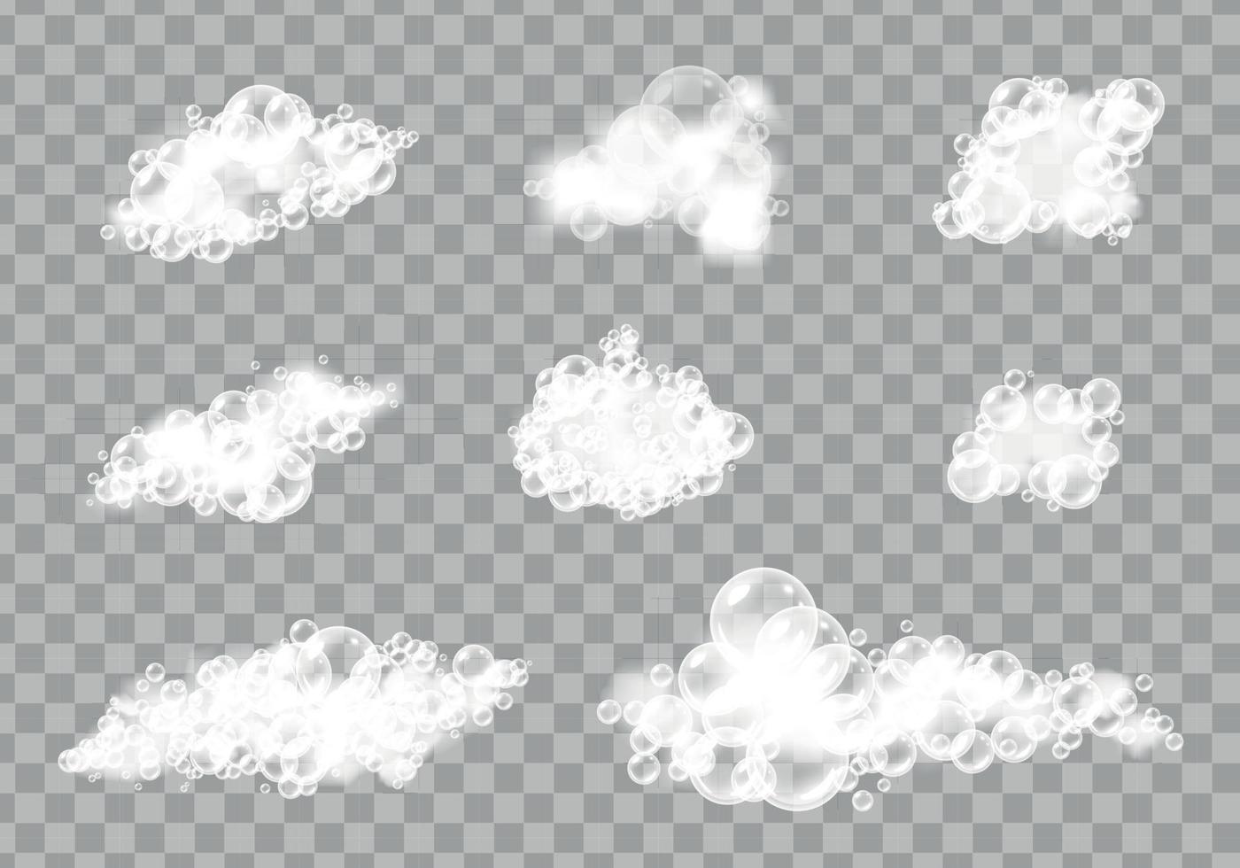 Foam Realistic Icon Set vector