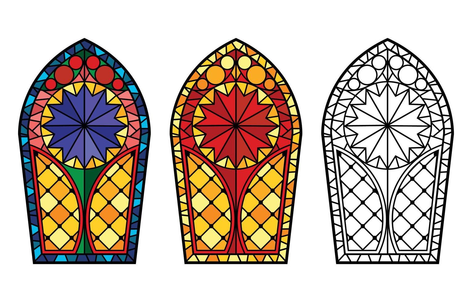 Stained Glass Window Template vector