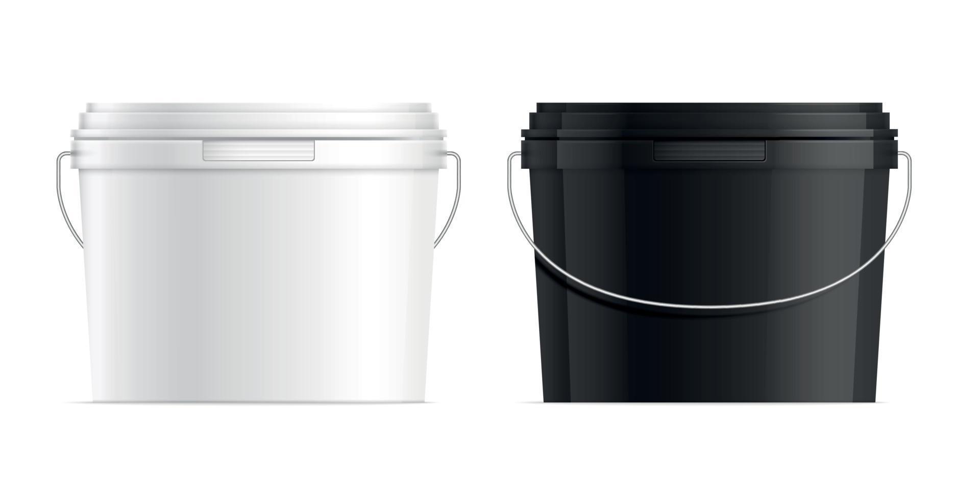 Realistic Plastic Buckets vector