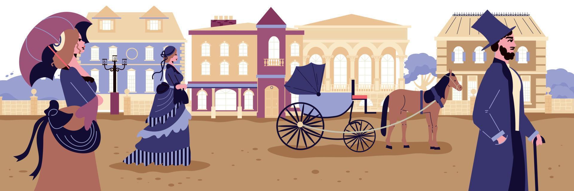 Victorian Horizontal Illustration vector