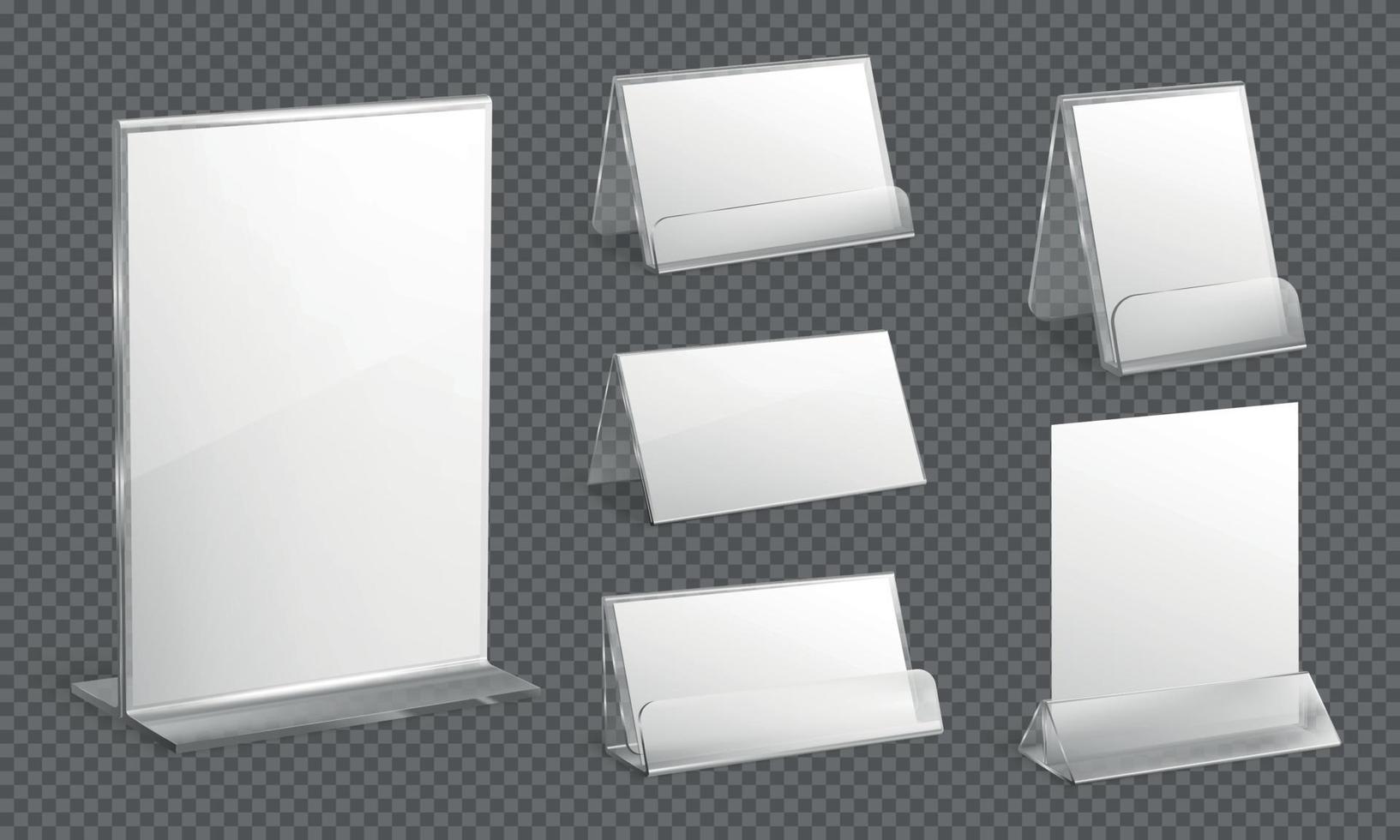 Glass Holder With White Paper Sheets vector