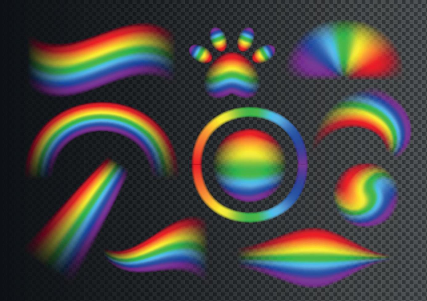 Rainbow Transparent Set vector