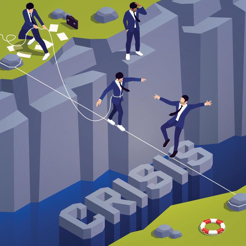 Crisis Management Isometric vector