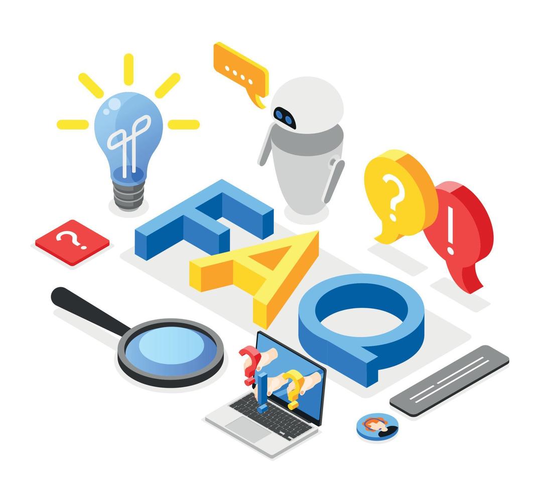 FAQ Isometric Composition vector