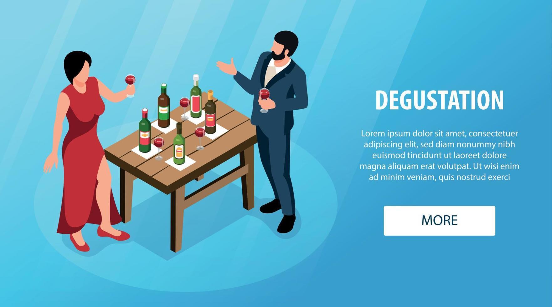 Wine Isometric Banner vector