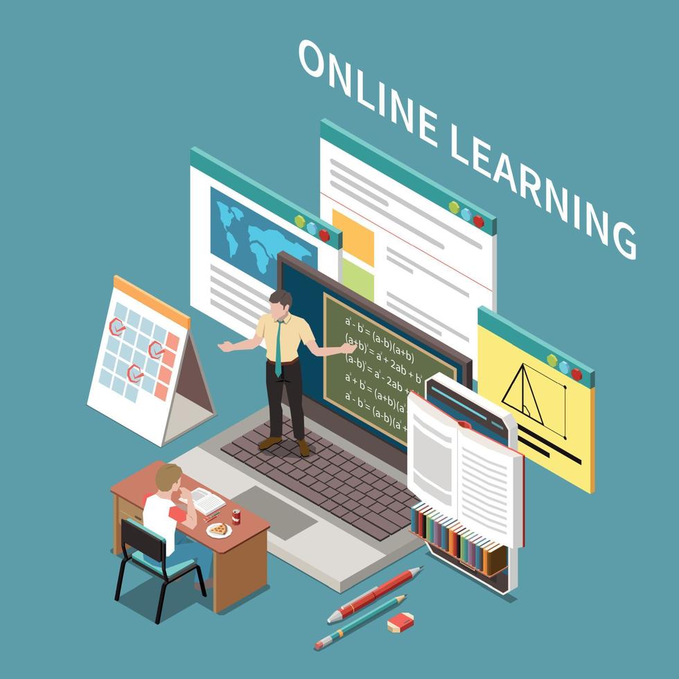 Online Learning Composition 6846933 Vector Art at Vecteezy