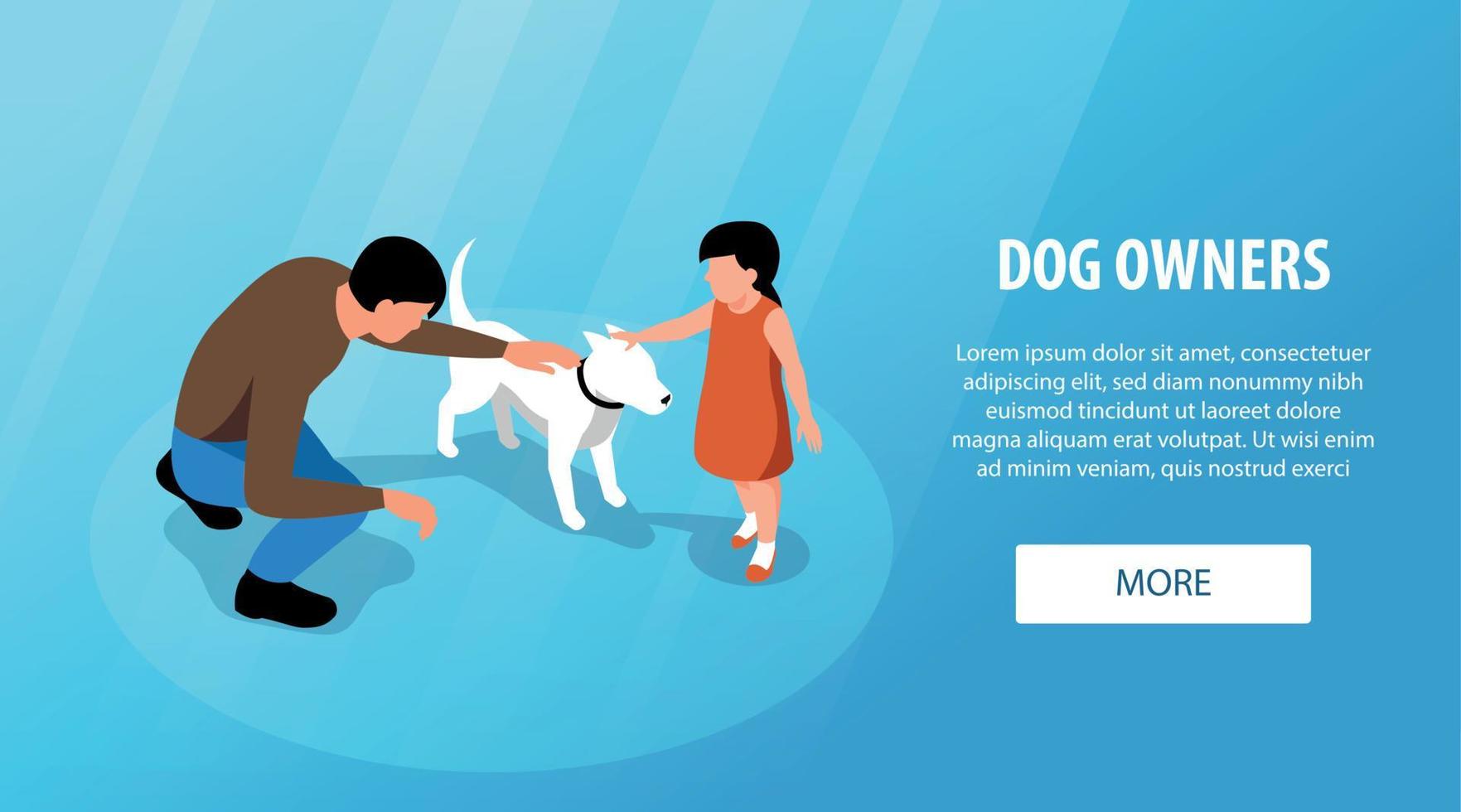 Dog Owner Horizontal Banner vector