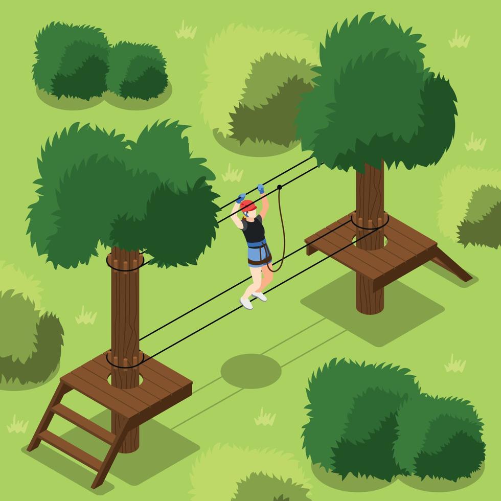 Adventure Park Isometric Background vector