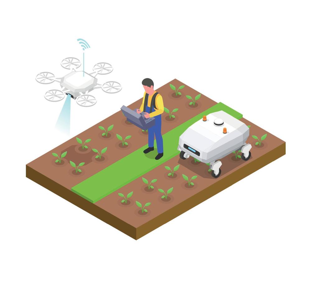 Agriculture Isometric Composition vector