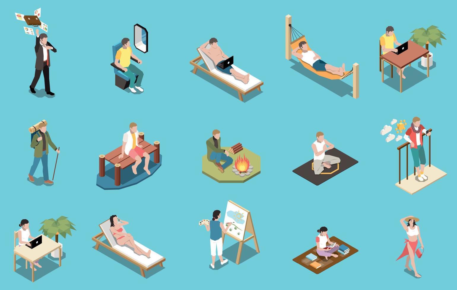 Downshifting Isometric Set vector