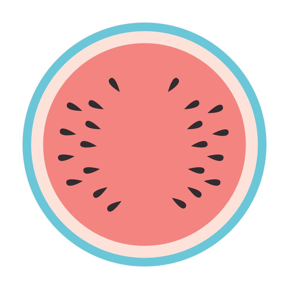 Watermelon half semi flat color vector object