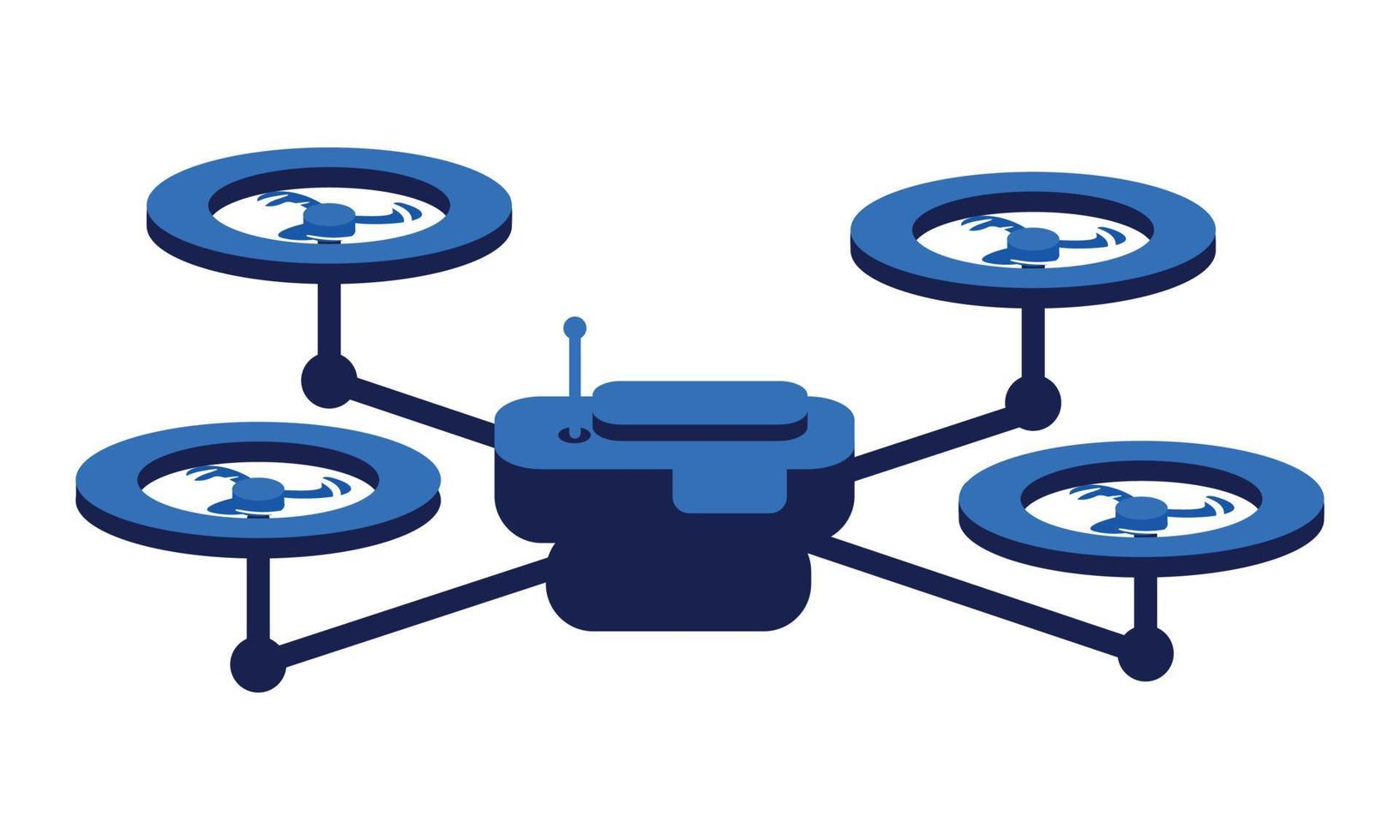 drone con cámara objeto vectorial de color semiplano vector