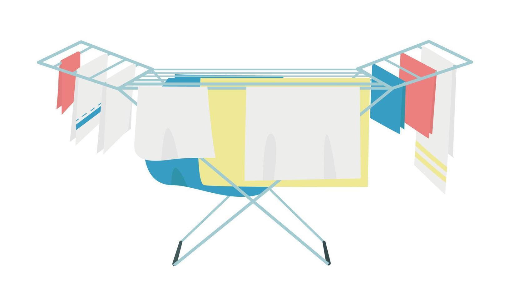 Dryer for drying clothes on floor semi flat color vector object